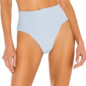 NEW L*SPACE Desi Bikini Bottoms Size Extra Small Baby Blue Textured Stripe NWOT